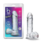 Blush B Yours Diamond Glimmer 8 in. Dildo with Balls & Suction Cup Clear - Realistic Dildo