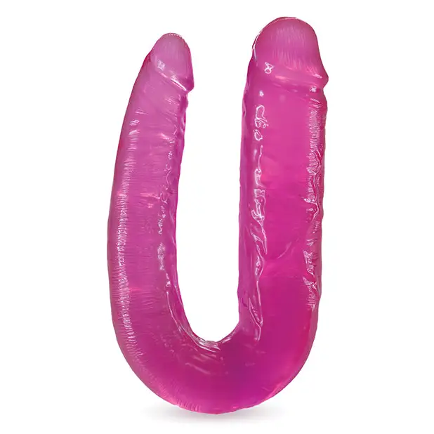 Blush B Yours Double Headed Dildo 18 in. Pink - U-shaped pink double headed dildo