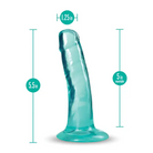 Teal silicone dildo with measurements - Blush B Yours Plus Hard ’n’ Happy 5 in. with Suction Cup