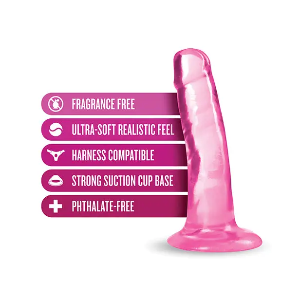 Blush B Yours Plus Hard ’n’ Happy 5 in. Pink Dildo with Suction Cup for Intense Pleasure