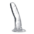 Clear hard ’n’ happy 5 in. dildo with suction cup, acrylic phallic-shape, flared base