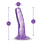 Blush B Yours Hard ’n’ Happy Purple Silicone Dildo with Measurements Indicated