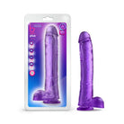 Blush B Yours Plus Hefty n’ Hung 14 in. Dildo with Balls & Suction Cup Purple - Realistic Dildo