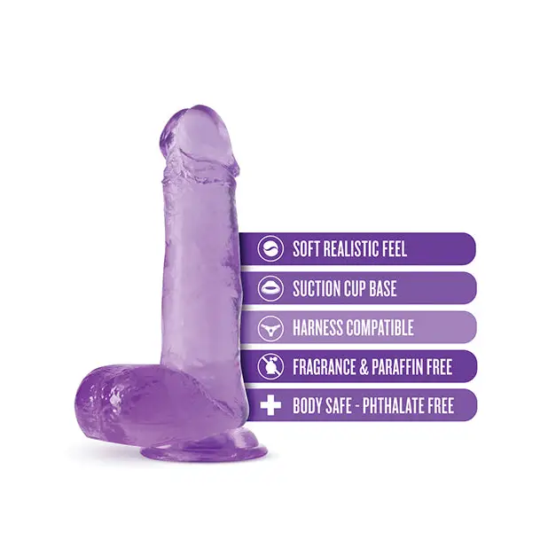 Blush B Yours Plus Rock n’ Roll 7 in. Dildo with Balls & Suction Cup Clear - Realistic Dildo