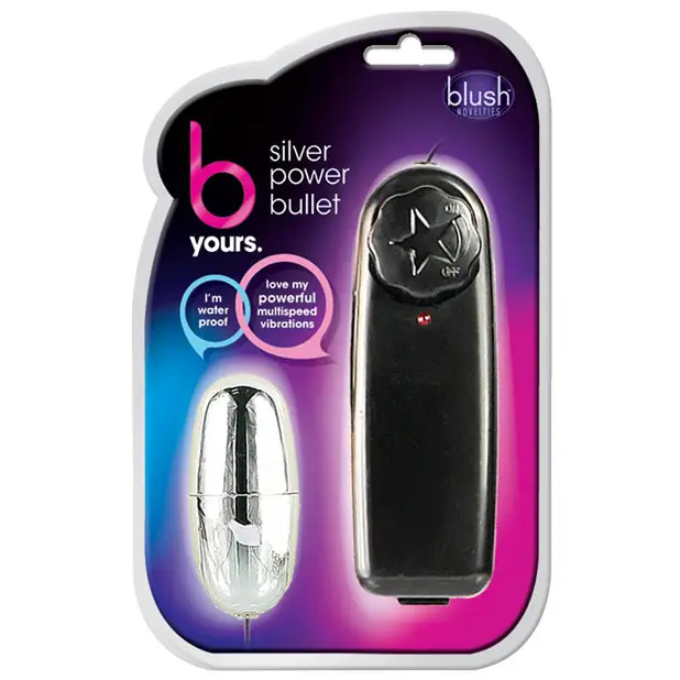 Blush B Yours Silver Power Bullet Remote-Controlled Egg Vibrator - Silver - Egg Vibrator