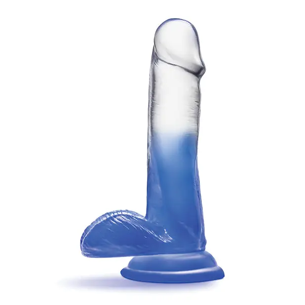 Blush B Yours Stella Blue 6 in. Dildo with Balls & Suction Cup Blue - Realistic Dildo