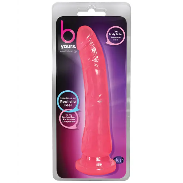 Blush B Yours Sweet ’n Hard 6 Realistic 8.5 in. Dildo with Suction Cup Purple - Pink - Realistic Dildo