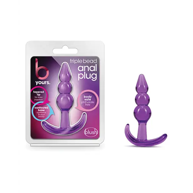 Blush B Yours Triple Bead Anal Plug - Purple - Butt Plug