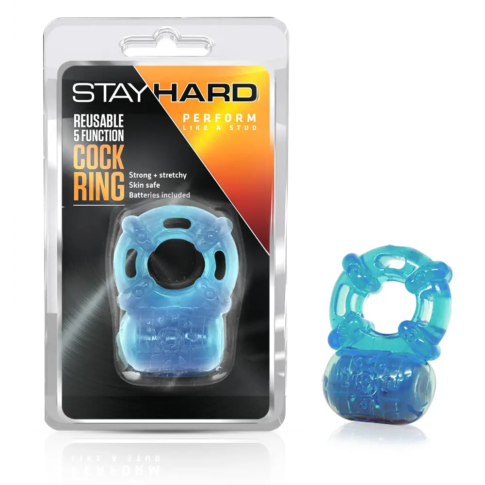 Blush Cockring Vibrating Reuseable Blue - Cock Ring