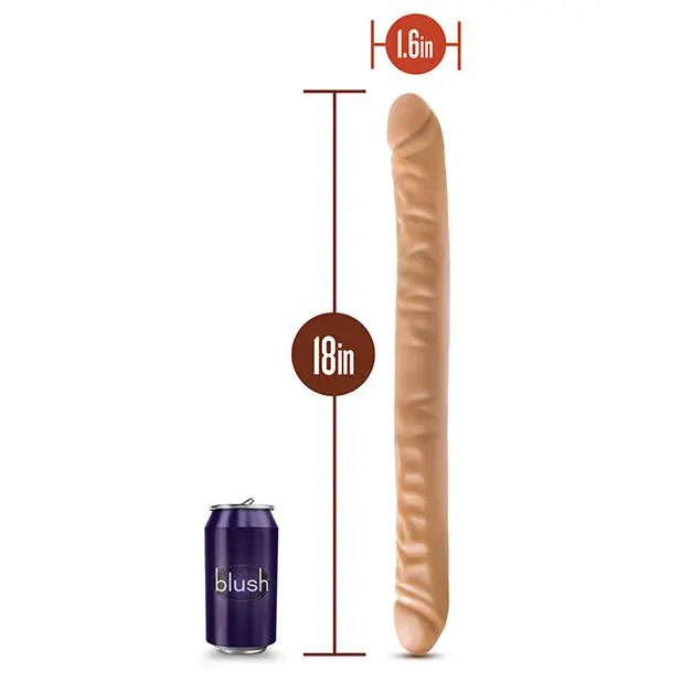 Blush Dr. Skin 18 in. Double Dildo Tan - Double Ended Dildo