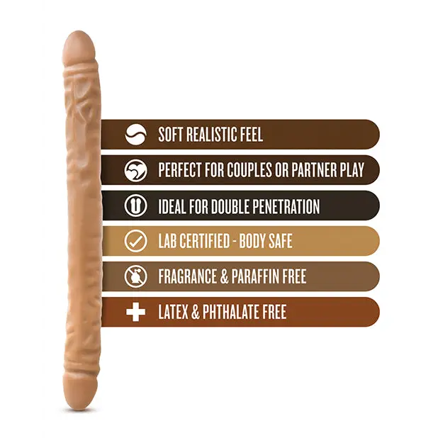 Blush Dr. Skin 18 in. Double Dildo Tan - Double Ended Dildo