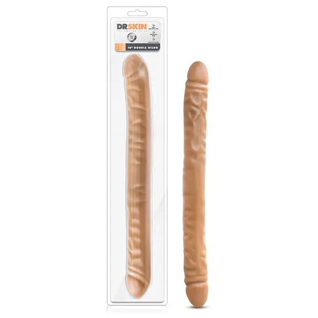 Blush Dr. Skin 18 in. Double Dildo Tan - Double Ended Dildo