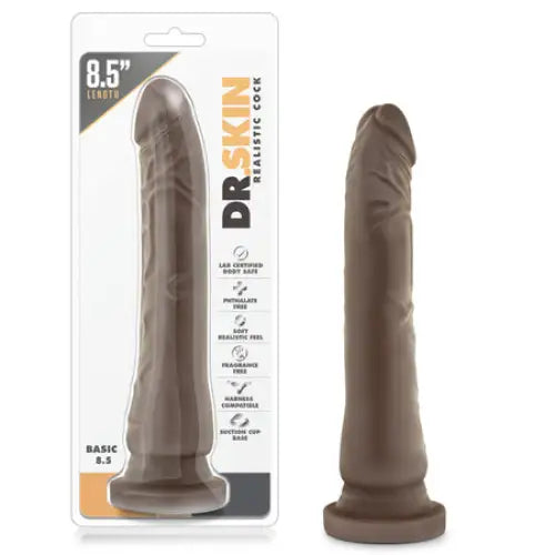 Blush Dr. Skin Basic 8.5 in. Dildo with Suction Cup Brown - Realistic Dildo