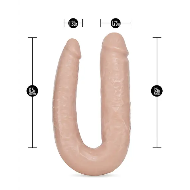 Blush Dr. Skin Dr. Double Realistic 18 in. Dual-Ended Dildo Beige - Double Ended Dildo