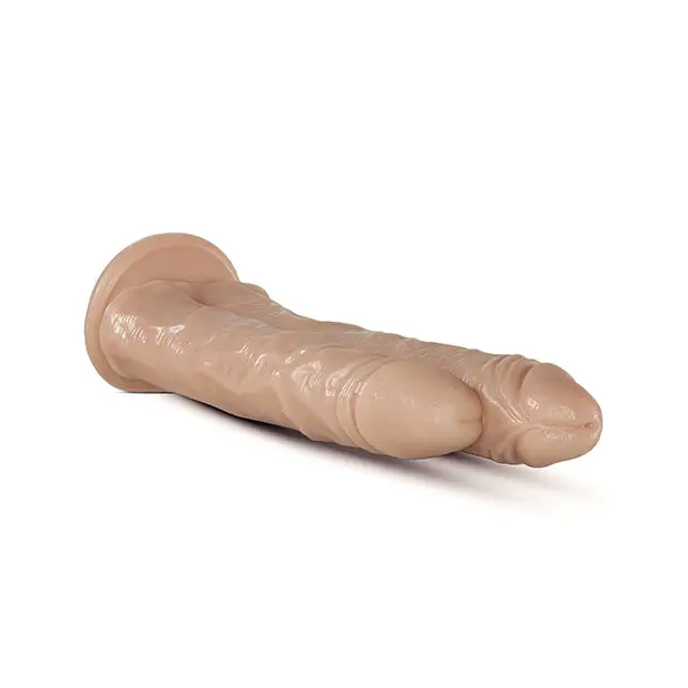 Blush Dr. Skin Dr. Double Stuffed 10.5 in. Double Shaft Dildo with Suction Cup Beige - Double Ended Dildo