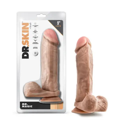 Blush Dr. Skin Mr. Magic 9 in. Dildo with Balls Beige - Realistic Dildo