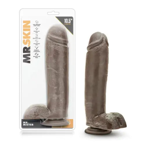 Blush Dr. Skin Mr. Mister Realistic 10.5 in. Dildo with Balls & Suction Cup Brown - Realistic Dildo