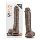 Blush Dr. Skin Mr. Savage Realistic 11.5 in. Dildo with Balls & Suction Cup Brown - Realistic Dildo