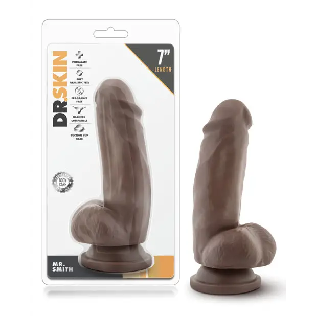 Blush Dr Skin Mr Smith 6 Dildo W/suction Cup Chocolate ’ - Realistic Dildo