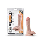 Blush Dr. Skin Plus Realistic 6 in. Triple Density Posable Dildo with Balls & Suction Cup Beige - Realistic Dildo