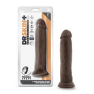 Blush Dr. Skin Plus Thick 9 in. Triple Density Posable Dildo with Suction Cup Brown - Realistic Dildo