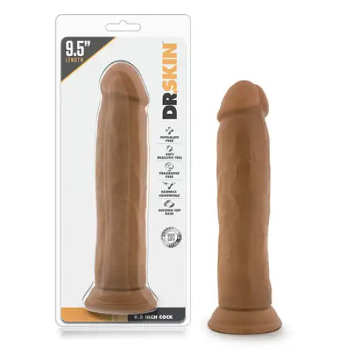 Blush Dr. Skin Realistic 9.5 in. Dildo with Suction Cup Tan - Caramel - Realistic Dildo