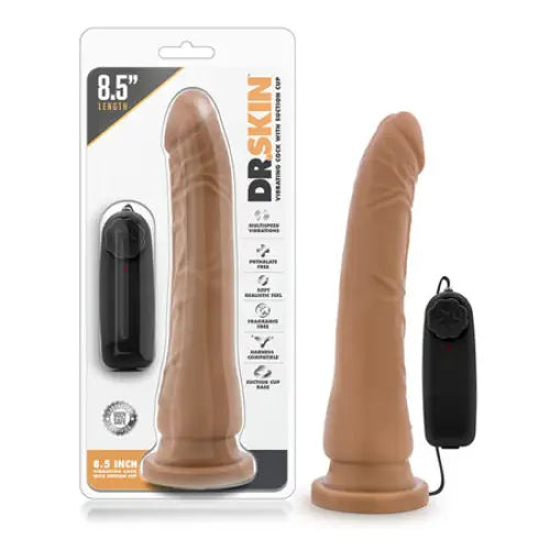 Blush Dr. Skin Remote-Controlled Realistic 8.5 in. Vibrating Dildo with Suction Cup Tan - Realistic Vibrator