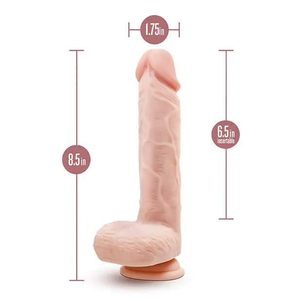 Blush Dr. Skin Silicone Dr. Ethan Rechargeable Remote-Controlled 8.5 in. Gyrating & Vibrating Dildo Beige - Realistic