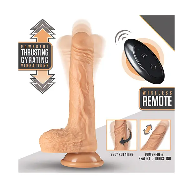 Blush Dr. Skin Dr. Grey 7’ suction cup dildo with wireless remote, platinum cured silicone