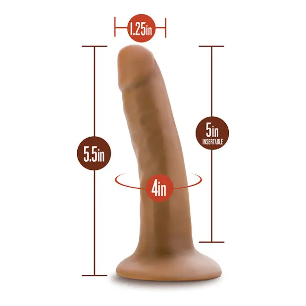 Blush Dr. Skin Silicone Dr. Lucas Realistic 5 in. Posable Dildo with Suction Cup Beige - Realistic Dildo