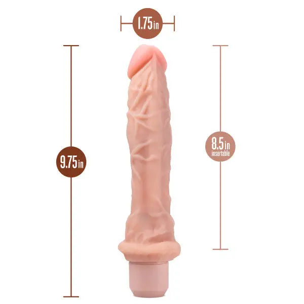 Blush Dr. Skin Silicone Dr. Richard 9in Vibrating Dildo - Realistic Vibrator