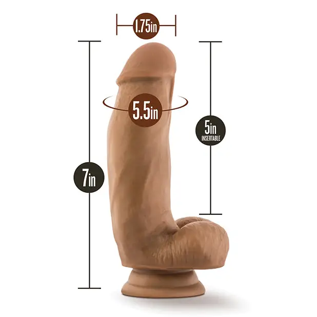 Blush Dr. Skin Silicone Dr. Samuel Realistic 7 in. Posable Dildo with Balls & Suction Cup Beige - Realistic Dildo