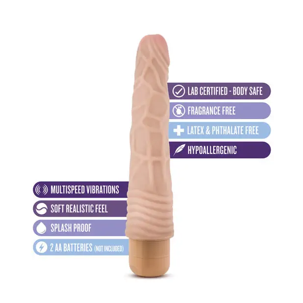 Blush Dr. Skin Vibe 2 Realistic 9 in. Vibrating Dildo Beige - Realistic Vibrator