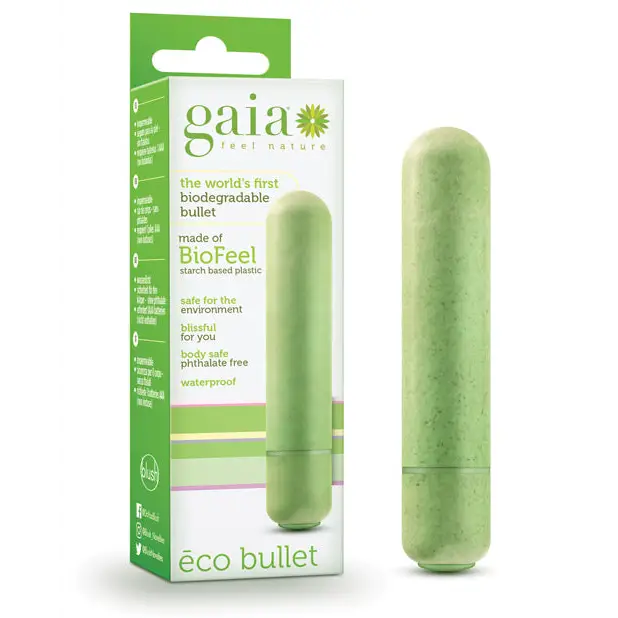 Blush Gaia Eco Bullet Single-Speed Vibrator - Green - Bullet Vibrator