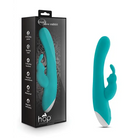 Blush Hop Rave Rabbit Rechargeable Silicone Dual Stimulation Gyrating Vibrator - Green - Rabbit