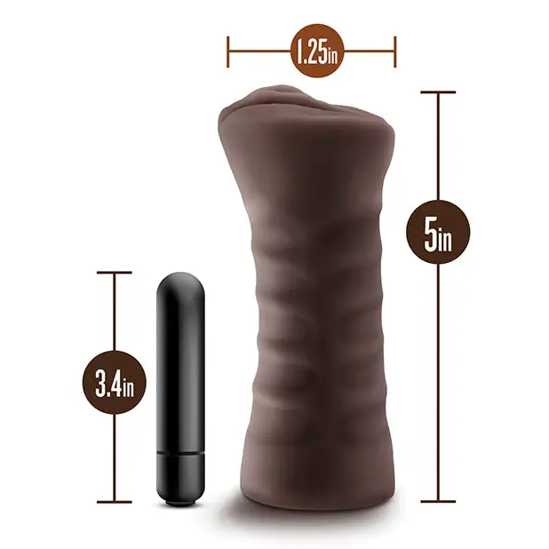 Blush Hot Chocolate Brianna Vagina Stroker with Bullet Vibrator Brown - Realistic Vibrator