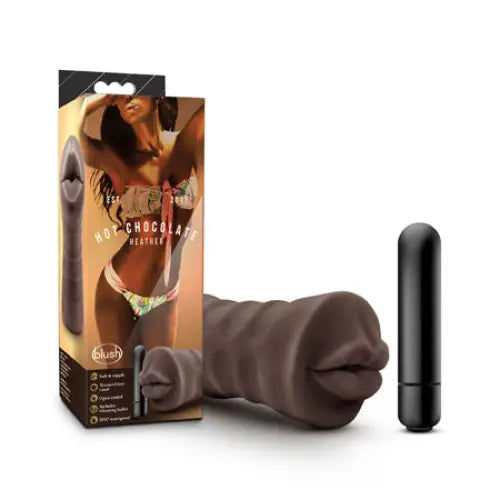 Blush Hot Chocolate Heather Oral Stroker with Bullet Vibrator Brown - Realistic Vibrator