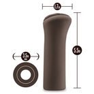 Blush Hot Chocolate Kitty Vagina Stroker Brown - smooth, cylindrical with curved top, measured