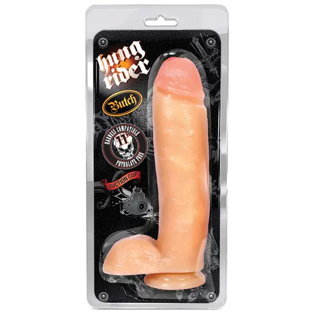 Blush Hung Rider Butch Realistic 10.5 in. Dildo with Balls & Suction Cup Beige - Realistic Dildo