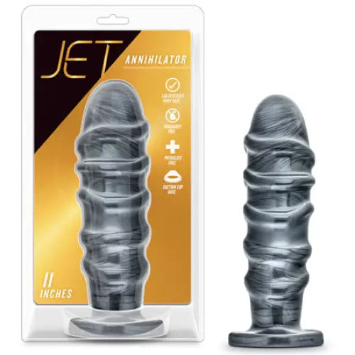 Blush Jet Annihilator 11 in. Anal Plug Carbon Metallic Black - Realistic Dildo