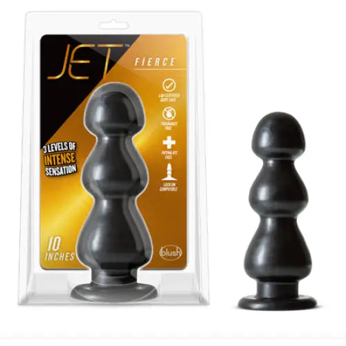 Blush Jet Fierce 10 in. Anal Plug Carbon Metallic Black - Realistic Dildo