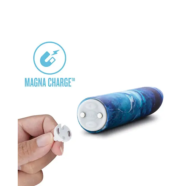 Blush Limited Addiction Mesmerize Power Vibe with blue marbled design and magnetic charger