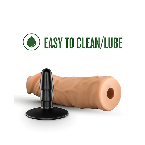 Blush Lock On Argonite Realistic 8 in. Silicone Dildo with Suction Cup Adapter Tan - Realistic Dildo