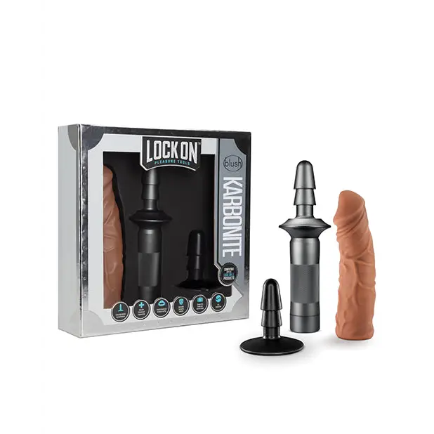 Blush Lock On Karbonite - Mocha - Realistic Dildo