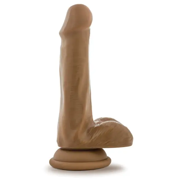 Close up of the Blush Loverboy Captain Mike 6-inch dildo with suction cup tan