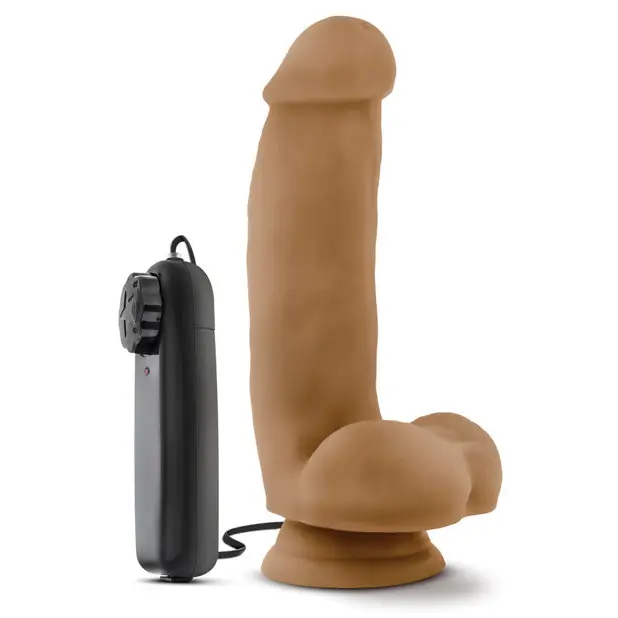 Blush Loverboy MMA Fighter Remote-Controlled 7 in. Vibrating Dildo with Balls & Suction Cup Tan - Realistic Vibrator