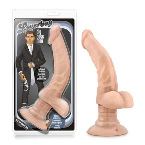 Blush Loverboy The Boss Man Realistic 10.25 in. Vibrating Dildo with Balls & Suction Cup Beige - Realistic Vibrator