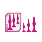 Blush Luxe 3-Piece Silicone Beginner Plug Kit - Pink - Butt Plug