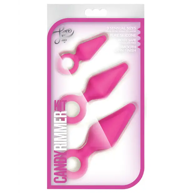 Blush Luxe Candy Rimmer 3-Piece Silicone Anal Plug Kit - Pink - Butt Plug