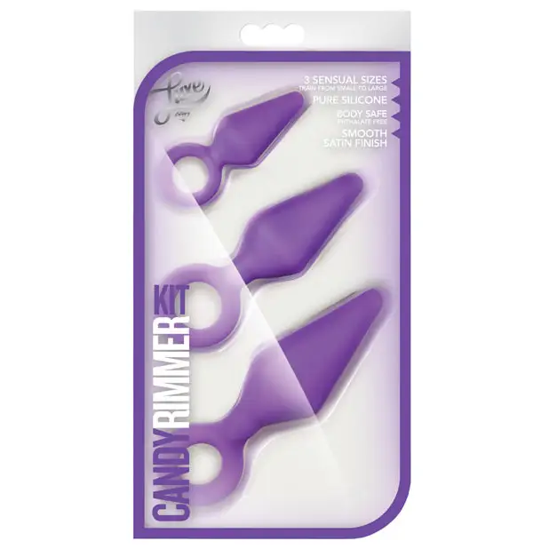 Blush Luxe Candy Rimmer 3-Piece Silicone Anal Plug Kit - Purple - Butt Plug